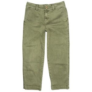 Talbots Straight Ankle Jeans Womens 6 Green High Rise Stretch Denim Patch Pocket